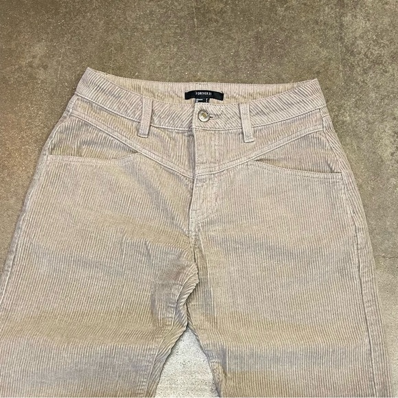 Forever 21 Corduroy Wide Straight Leg Raw Hem Pants - Picture 3 of 9